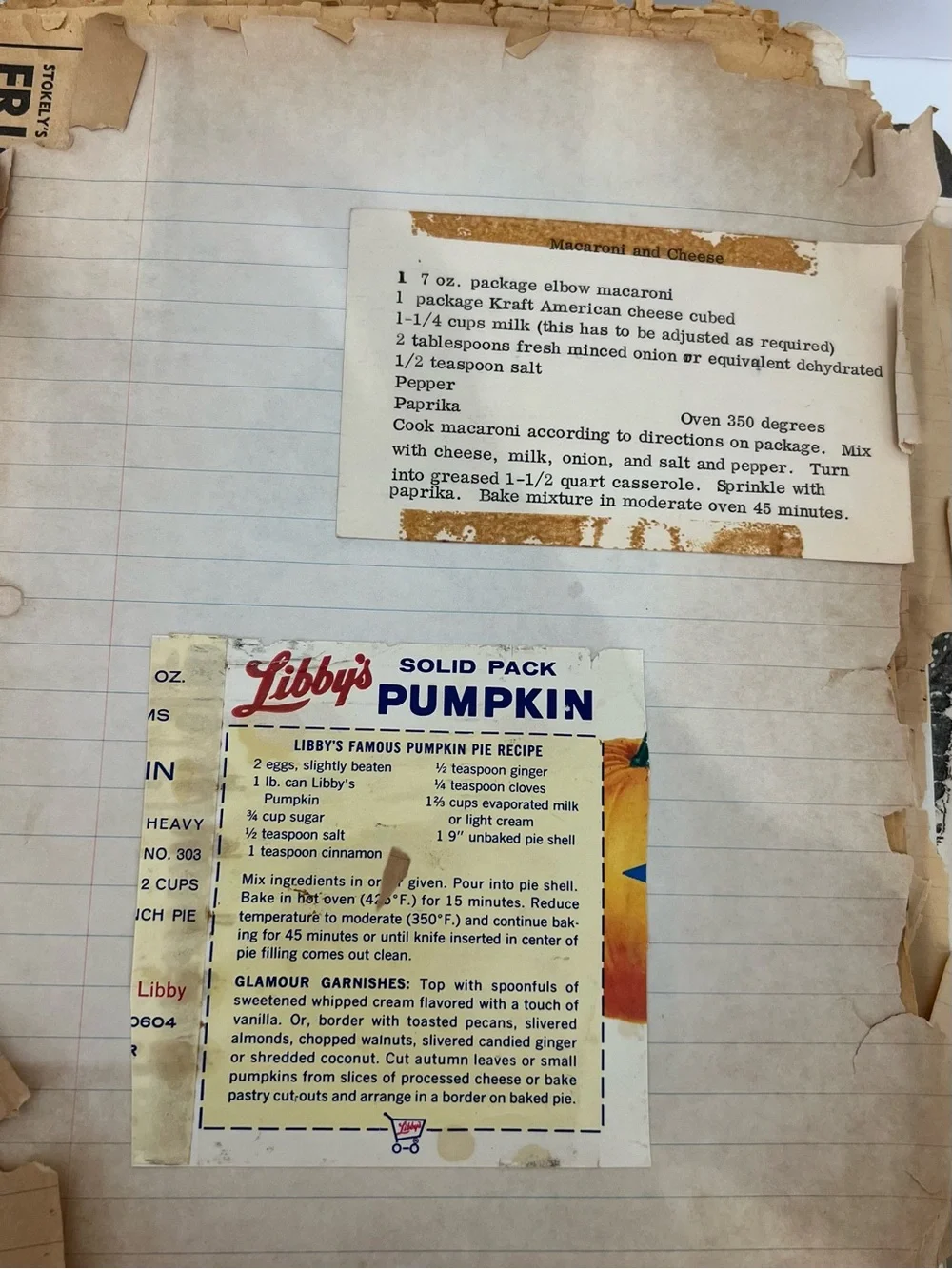 Recipe Binder 1930s-2001 Handwritten Recipes Clippings Homemaking Ephemera